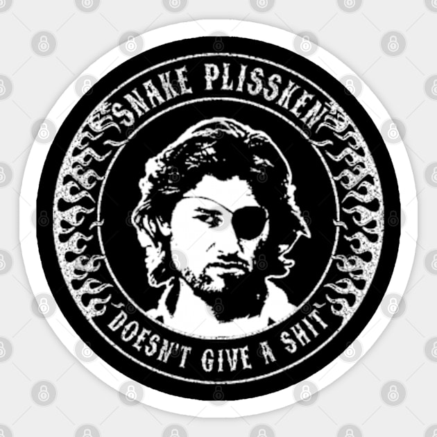 Snake Plissken (doesn't give a shit) Sticker by CosmicAngerDesign